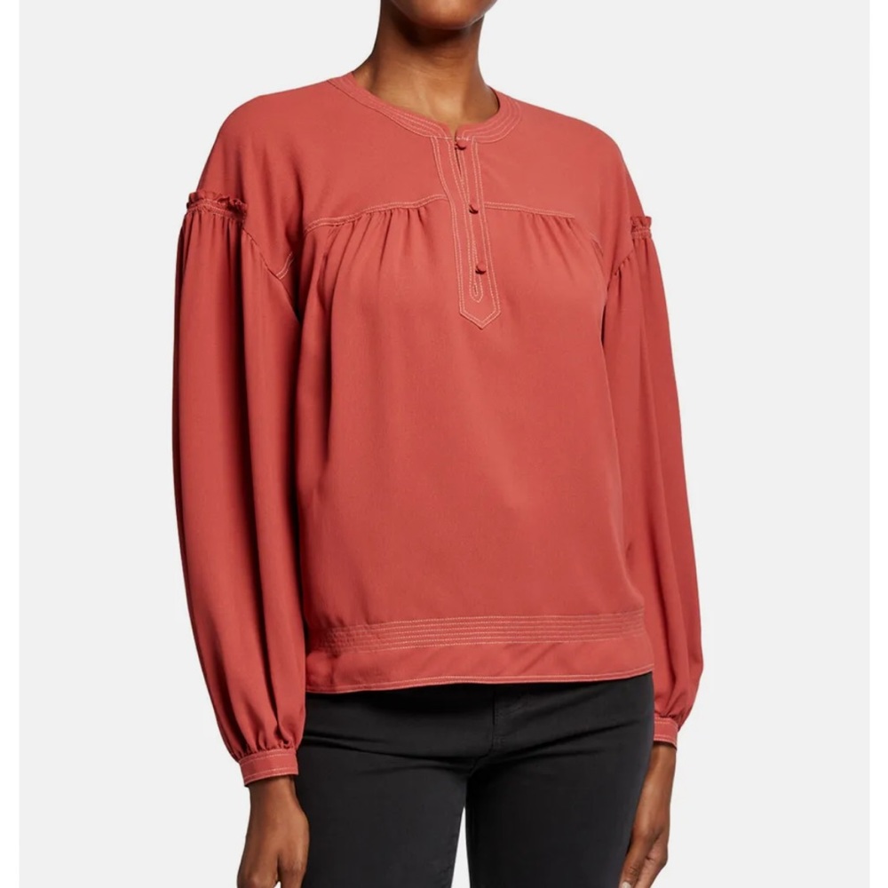 Joie Mirna Long Sleeve Blouse Desert Spice NWOT
